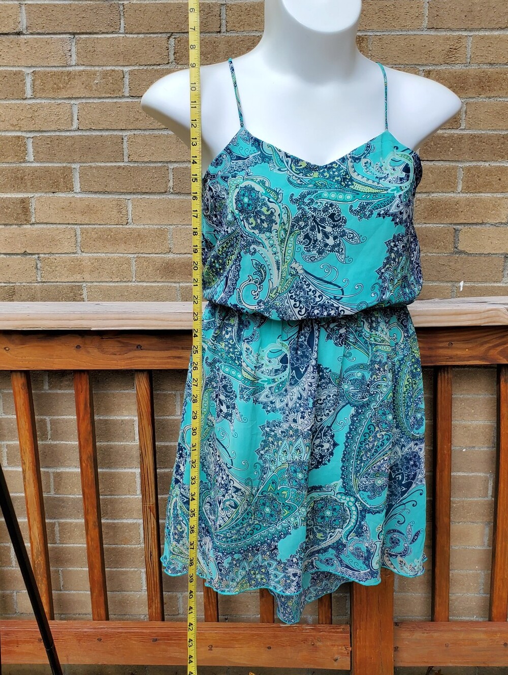 Sweet Storm Turquoise Paisley Spaghetti-Strap Dress